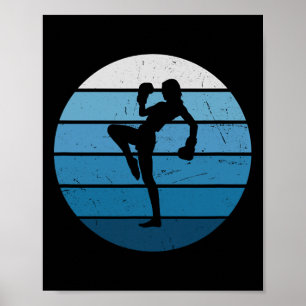 Póster Kickboxer entrenamiento de kickboxing femenino box