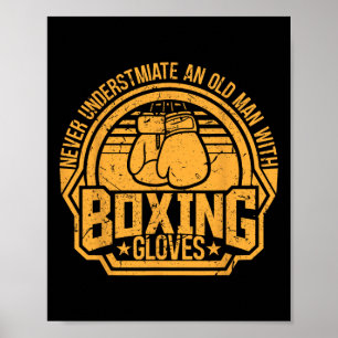 Póster Kickboxer Kickboxing Boxeador Boxeo Diseño Vintage
