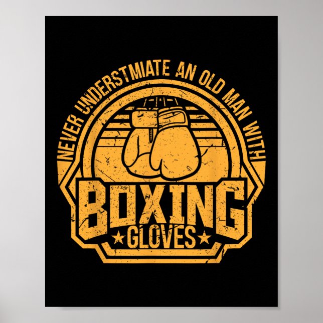 Póster Kickboxer Kickboxing Boxer Boxing Vintage Design  (Frente)