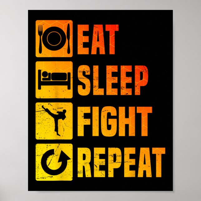 Póster Kickboxer Men's Kickbox Kickboxing Boxing  (Frente)