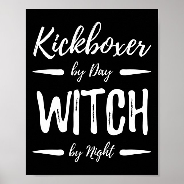 Póster Kickboxer Witch Funny Kickboxing Halloween Costume (Frente)