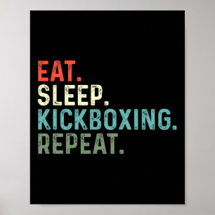 Póster Kickboxers Divertidos Comen Duermen Kickboxing