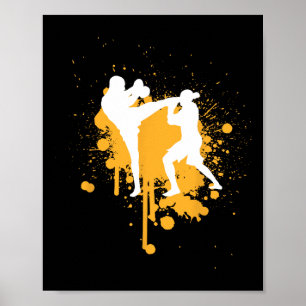 Póster Kickboxing Artes Marciales Boxeo Mma Sparring Luch