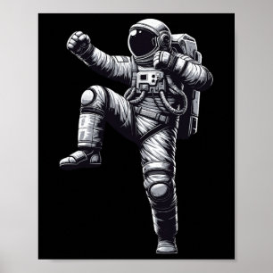 Póster Kickboxing astronauta tailandés muay