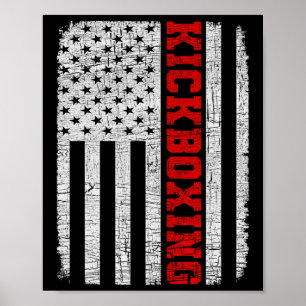 Póster Kickboxing Bandera Americana 4 de Julio Patriótico