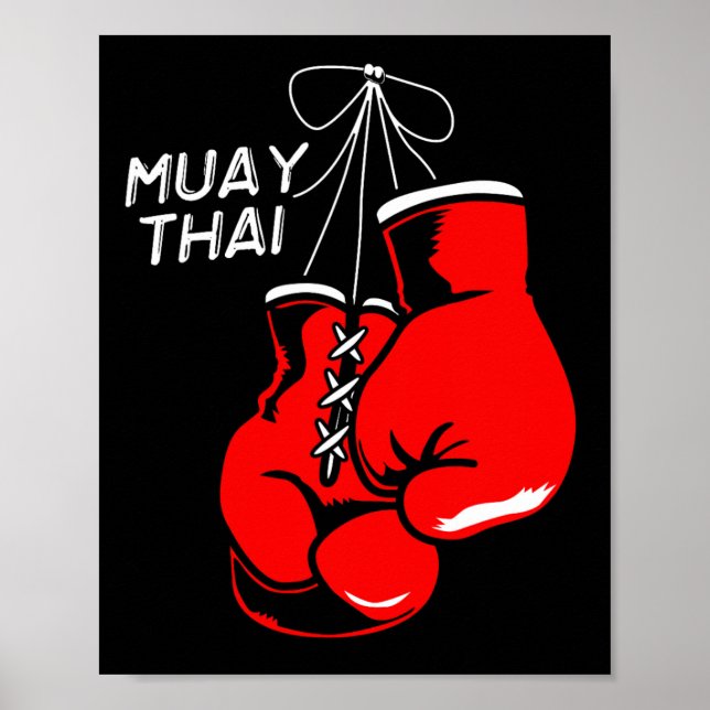 Póster Kickboxing Boxing tailandés muay guantes tailandes (Frente)