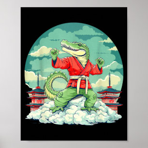 Póster Kickboxing Cocodrilo Taekwondo Karate MMA Divertid