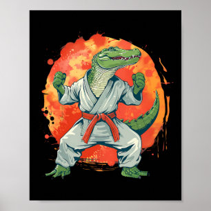 Póster Kickboxing Cocodrilo Taekwondo Karate Mma Divertid