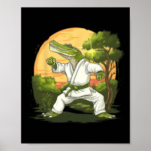 Póster Kickboxing Cocodrilo Taekwondo Karate Mma Divertid
