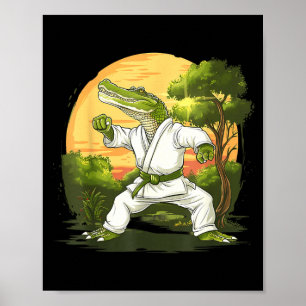 Póster Kickboxing Cocodrilo Taekwondo Karate MMA Divertid