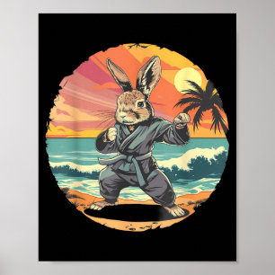 Póster Kickboxing Conejo Karate Taekwondo Jiu-Jitsu MMA