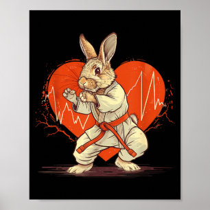 Póster Kickboxing Conejo Karate Taekwondo Jiu-Jitsu MMA