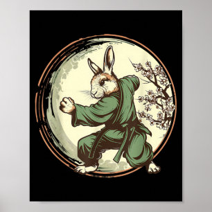 Póster Kickboxing Conejo Karate Taekwondo Jiu-Jitsu MMA