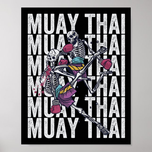 Póster Kickboxing de Muay Thai, Esqueletos de Muay Thai,  (Frente)