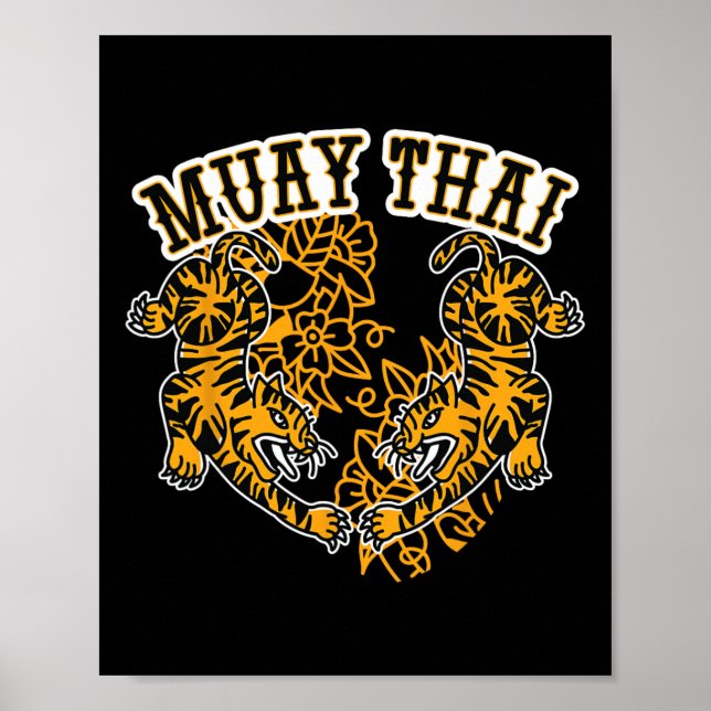 Póster Kickboxing de Muay Thai, Tigres de Muay Thai, Muay (Frente)
