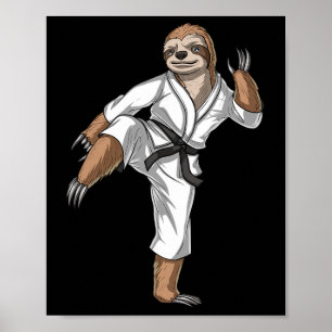 Póster Kickboxing de perezoso Karate Taekwondo Muay Thai