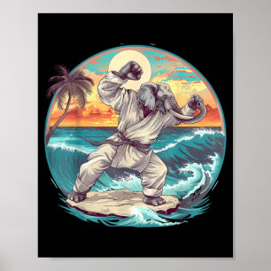 Póster Kickboxing Elefante Karate Taekwondo Jiu-Jitsu MMA