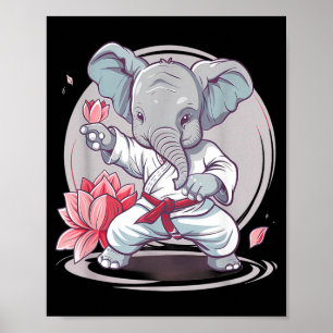 Póster Kickboxing Elefante Karate Taekwondo Jiu-Jitsu MMA