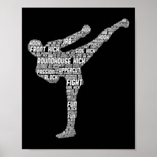 Póster Kickboxing Kickboxer Karate Hombres Niños Muchacho
