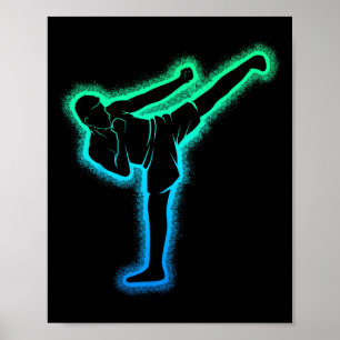 Póster Kickboxing Kickboxer Karate Taekwondo Niños Chicos