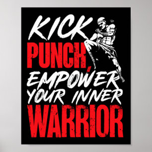 Póster Kickboxing Kickboxer Patada Puñetazo Empodera a tu