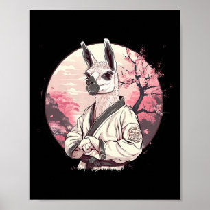 Póster Kickboxing Llama Árbol Sakura Taekwondo Judo Mma A