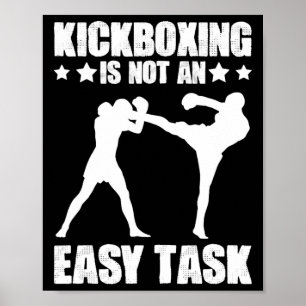 Póster Kickboxing No Es Una Tarea Fácil Boxeo Artes Marci