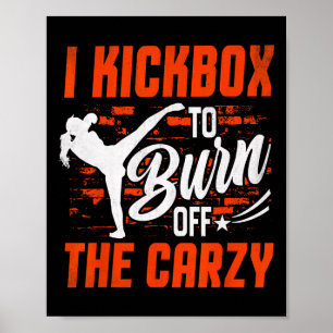 Póster Kickboxing para hombres y mujeres entrenamiento de
