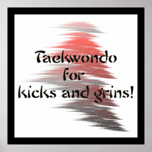 Póster Kicks y Grins de Taekwondo