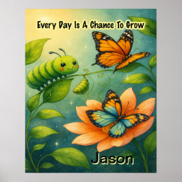Póster Kid Affirmation: Every Day Is A chance To Grow
