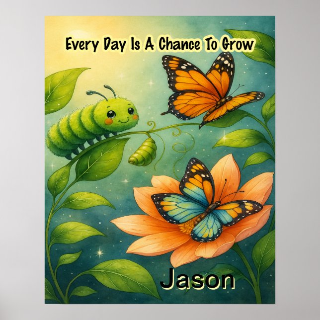 Póster Kid Affirmation: Every Day Is A chance To Grow (Frente)