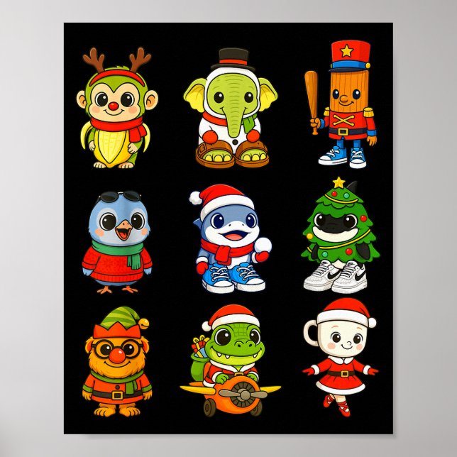 Póster Kid Brainrot Pajama Christmas 2025 Holiday Los Dic (Frente)