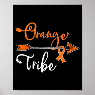 Póster Kidney Leukemia Cancer Awareness Orange Ribbon Tri