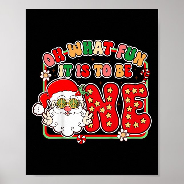 Póster Kids 1st Birthday Christmas Vibes Oh What Fun It I (Frente)