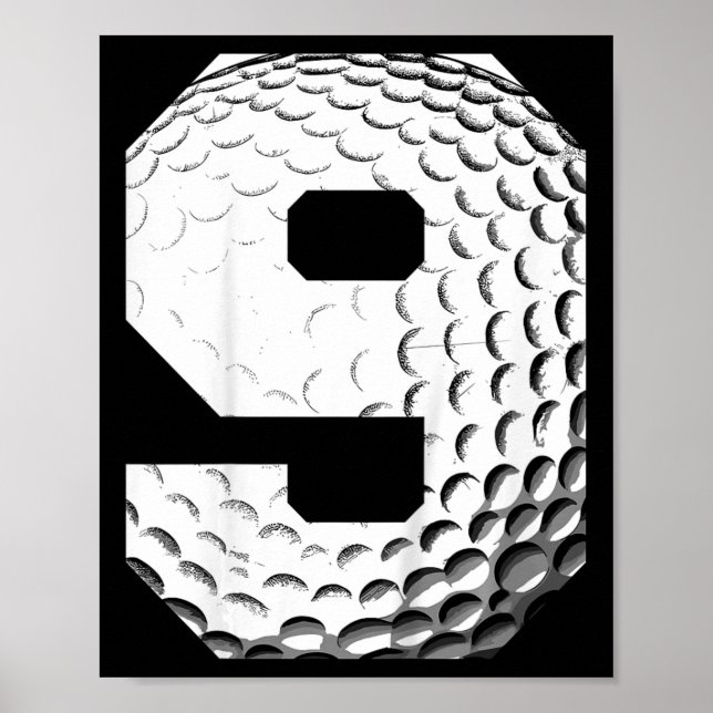 Póster Kids 9th Birthday Boy Golf Player Golf 9 Years Old (Frente)