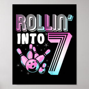 Póster Kids Bowler Rollin’ en 7 Bowling 7 Birthday Ki