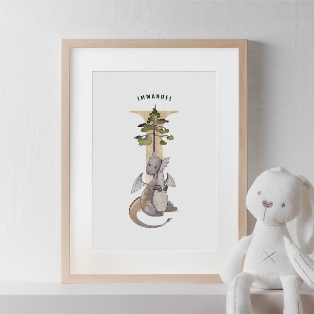 Póster Kids Dragon Nombre Personalizado Monograma I Sala  (Subido por el creador)