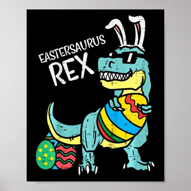 Póster Kids Eastersaurus Rex Pascua Trex Bunny Niños Bo (Frente)