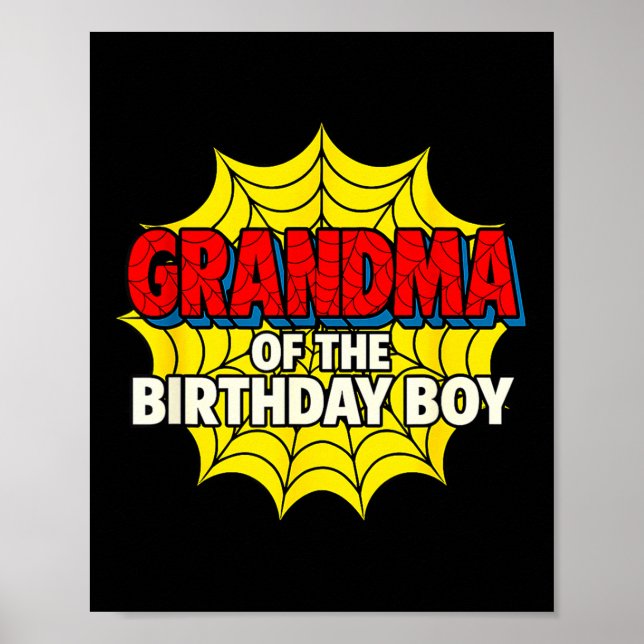 Póster Kids Grandma Of The Birthday Boy Sder Theme Party  (Frente)