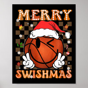 Póster Kids Groovy Merry Swishmas Navidades Xmas Basketba