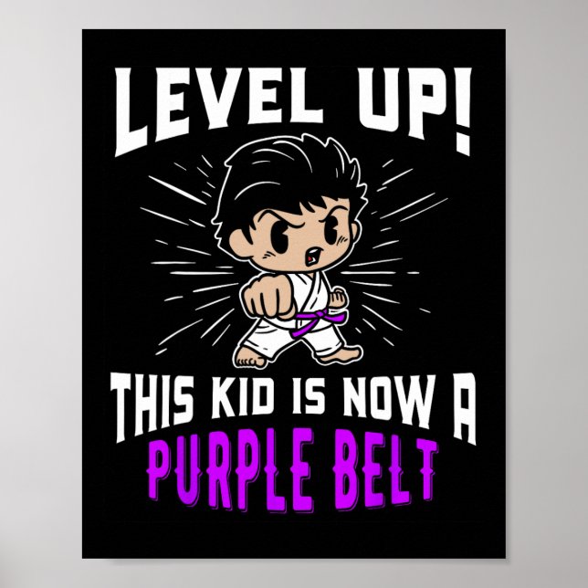 Póster Kids Karate Uniform Purple Belt Award T Shirt Gift (Frente)