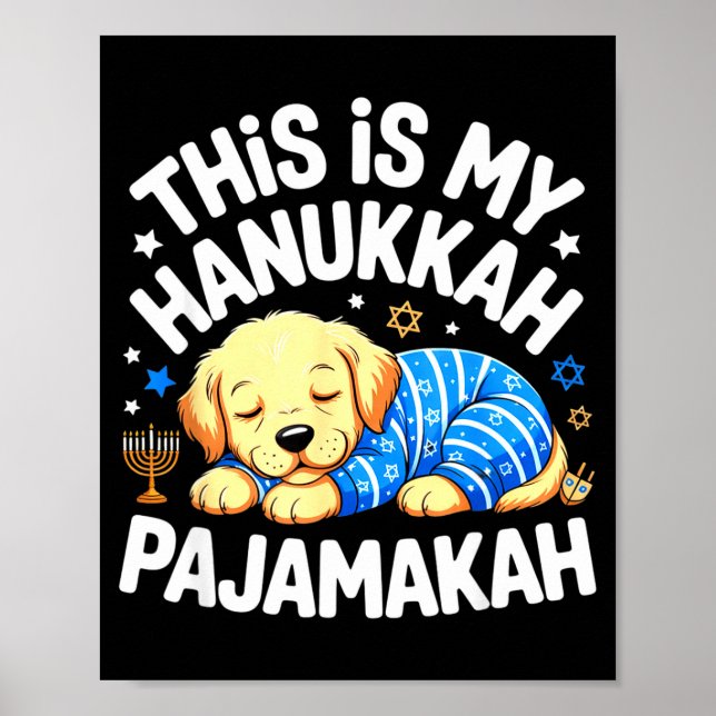 Póster Kids My Hanukkah Pajamas Pajamakah Puppy Hanukkah  (Frente)