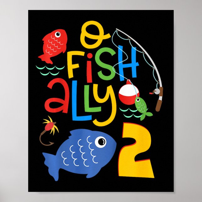 Póster Kids O-fish-ally Two Birthday Decorations 2 Year O (Frente)