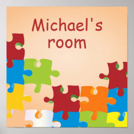 Póster Kids Personalized Name Guay Puzzle