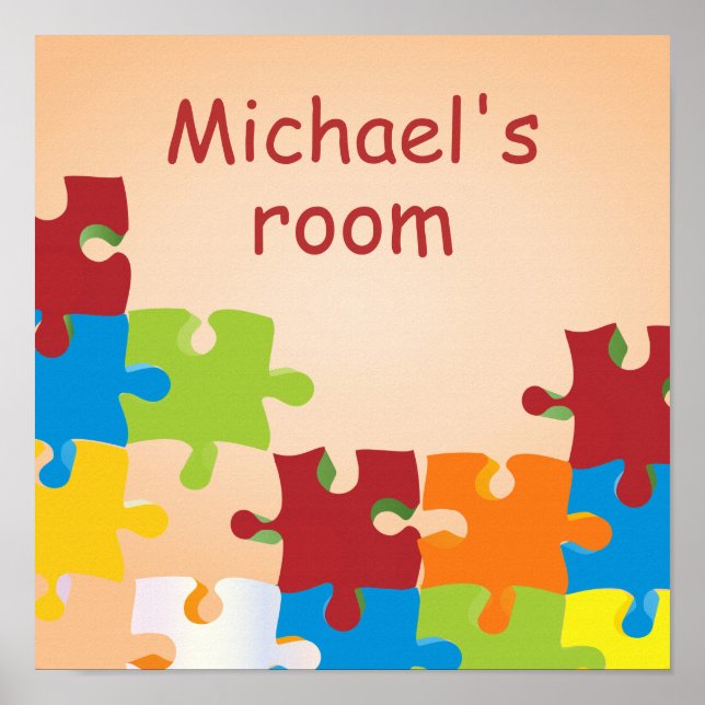 Póster Kids Personalized Name Guay Puzzle (Frente)