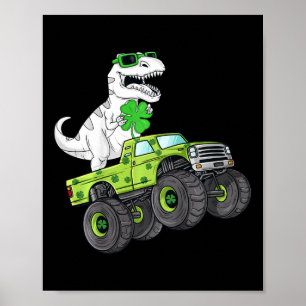 Póster Kids St Patricks Day T Rex Rister Monster Truck Di