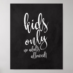 Póster Kids Table Chalkboard 8x10 Rótulo para Boda