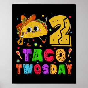 Póster Kids Taco Twosday - Dos Cumpleaños De Un Niño De 2