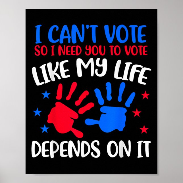Póster Kids Voting Shirt I Can't Vote Future Voters Girls (Frente)