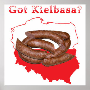 Póster Kielbasa conseguido mapa polaco